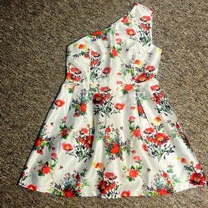 One shoulder beautiful floral dress